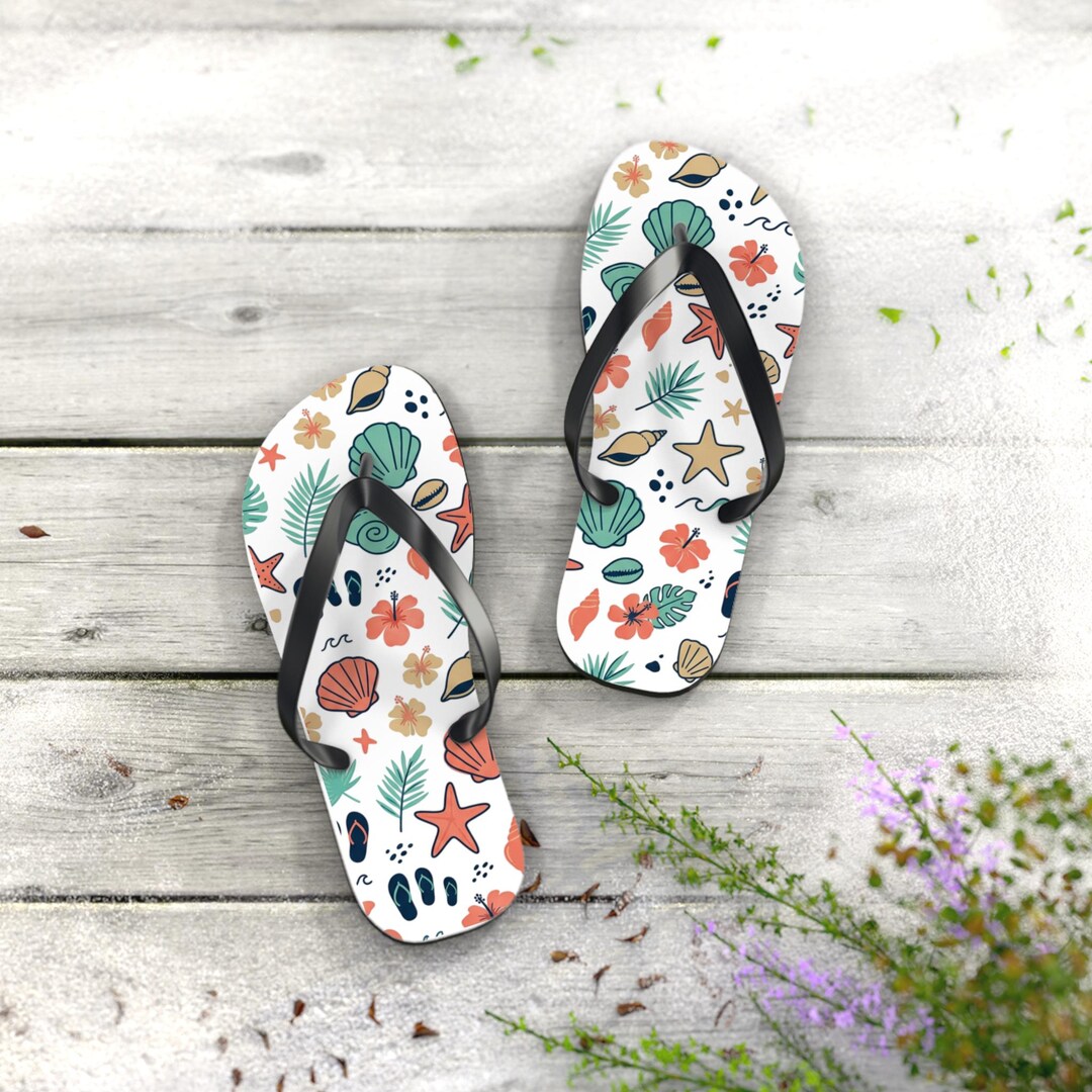 Stylish Comfy Beach Summer Flip Flops | Unique Tropical Sandals - Etsy