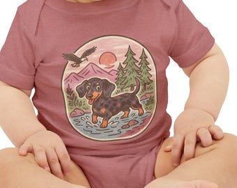 Dachshund Baby One Piece PJ Weiner Dog Gifts Dachshund Lover Weenie Dog Pajamas Baby Shower Gift Wiener Dog Baby Clothes Gift For Doxie Mom