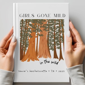 Diario de despedida de soltera personalizado con estética de Girls Gone Mild en el campamento salvaje, regalo para novia, foto Polaroid de despedida de soltera en campamento