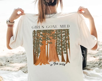 Customizable Aesthetic Girls Gone Mild In The Wild Comfort Colors Camp Bachelorette Party Tee Group Matching Bride Tribe Shirt Plus Size