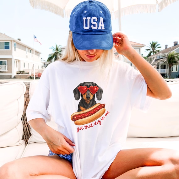 Camiseta patriótica de perro salchicha 