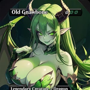 Old Gnawbone | Token Anime MTG Proxy | Waifu Style Card | EDH Commander Staple