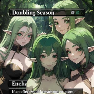 Doubling Season Mtg | Anime MTG Proxy | Waifu Style Card | EDH Commander Staple