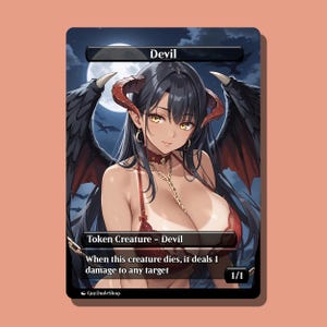 Anime Inspired Devil Token | Anime Proxy | Waifu Style Trading Card