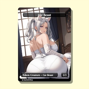 Anime Inspired Cat Beast Token | Anime Proxy | Waifu Style Trading Card