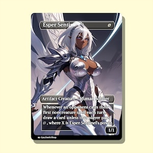 Anime Inspired Esper Sentinel | Token AnimeProxy | Waifu Style Trading Card
