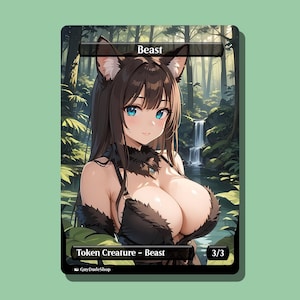 Anime Inspired Beast Token | Custom Waifu Proxy Trading Card