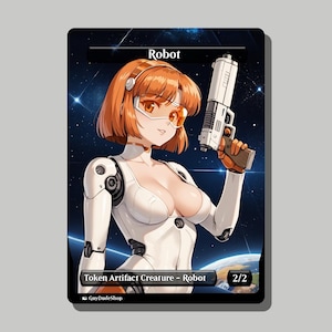 Anime Inspired Robot Token | Waifu Style Trading Card Proxy