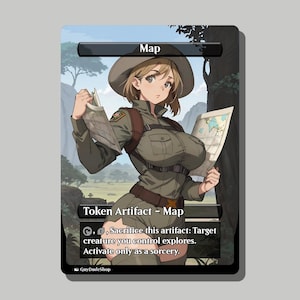Anime Inspired Map Token | Waifu Style Trading Card Proxy