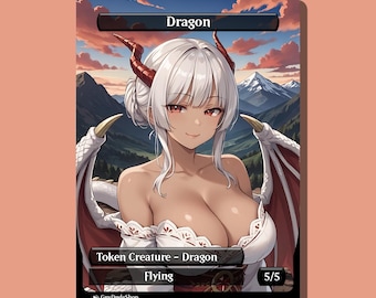 Anime Inspired Dragon Token | Anime Proxy | Waifu Style Trading Card