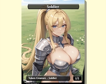 Anime Inspired Soldier Token | Token Proxy | Waifu Style Trading Card