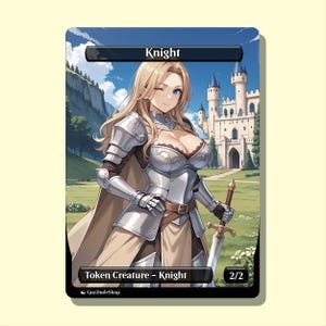 Anime Inspired Knight Token | Waifu Style Trading Card Proxy