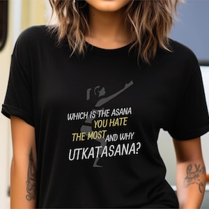 Camiseta divertida de asana de yoga, camiseta de entrenamiento, regalo para amantes del yoga, camiseta gráfica unisex, ropa de yoga
