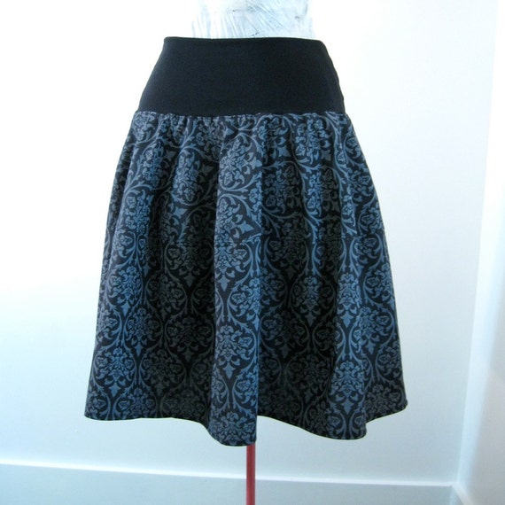 Items similar to Black and Grey Full Dirndl Skirt - custom made for you ...