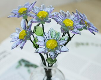 Handmade Glass Birth Month Flower Bouquet: Eternal Bloom