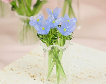 Mini Glas Geburtsmonat Blumenstrauß, handgefertigte Glasfigurine, Geburtsblume Skulptur, Wohnkultur Geschenk für Mutter / Freunde, Geburtstagsgeschenk