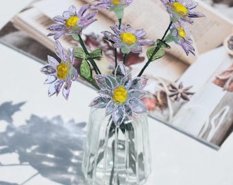 Birth Flower Bouquet, Glass Birth Month Flowers, Handmade Glass Birth Flowers, Personalized Birthday Commemorative Gifts, Gift for Teachers