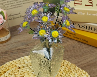 Glass Birth Month Flowers, Handmade Glass Birth Flowers, Birth Flower Bouquet, Personalized Birthday Gift for Her, Teachers' Day Gift
