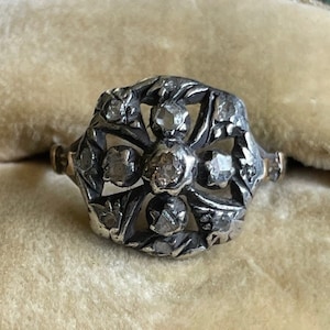 ANTIQUE *GEORGIAN* 18k Gold / Silver Rose Cut Diamond ***maltese Cross ...