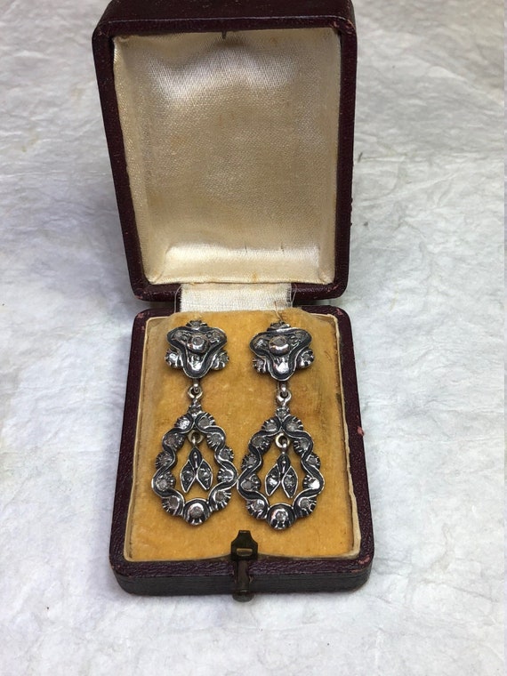 Antique GEORGIAN Sterling Silver and Gold Diamond… - image 1