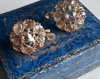 Antique VICTORIAN ~ 18K *BREATHTAKINGLY GORGEOUS *  over 4.5ct. Rose Cut Diamond Dormeuse Earrings...Sparkly!