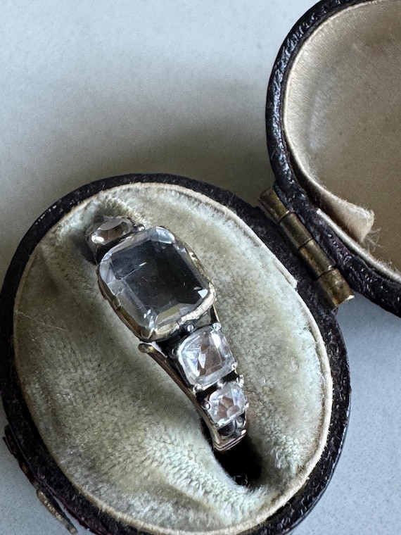 1700's GEORGIAN 5 stone Stuart Rock Crystal, Diam… - image 3