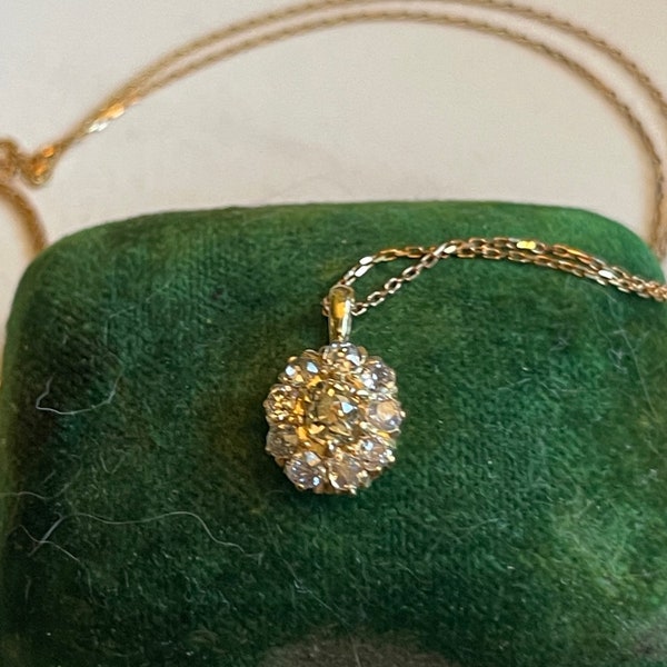 SOLD to Daniela- Do not Buy! Payment 8 of 10 for FRENCH 18K VICTORIAN Old Cut Diamond Pendant Circa approx. 1880 , 2/3ct. Diamonds