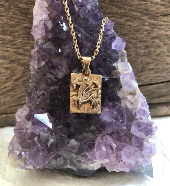 UNIQUE handmade Vintage 14k Gold ASTROLOGY Zodiac