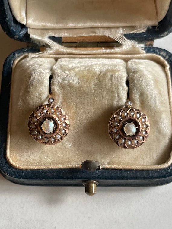Lovely and Unique Late *GEORGIAN* Earrings 14K ROS