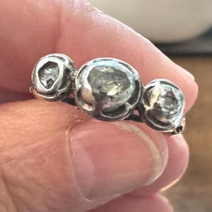 Rare! 18th Century Unique 14k/Sil Rose Cut Diamond Georgian Ring Collectable!, Circa 1700&#39;s, Stackable, Alternate wedding ring, Rococo era