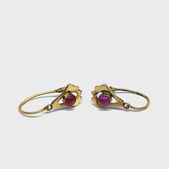 Delicate & TINY Handmade RUBY and 18K Gold Victor… - image 6
