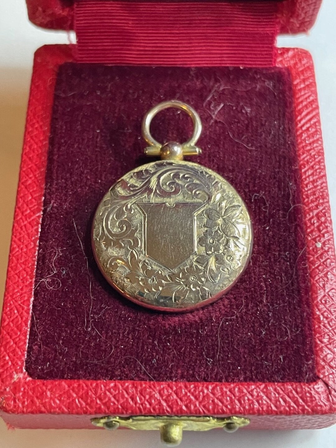 Unique 9K Solid Gold keepsake Filigree Etched VICTORIAN Etsy