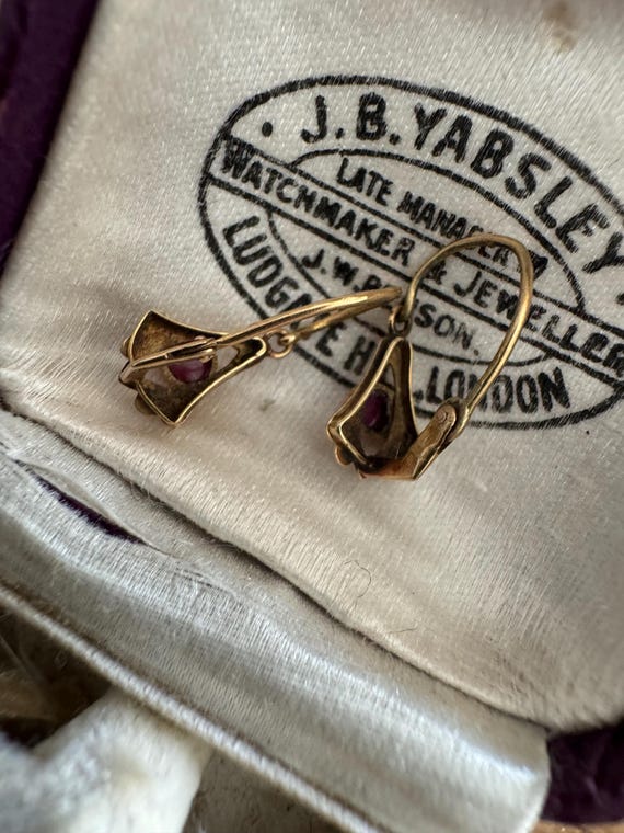 Delicate & TINY Handmade RUBY and 18K Gold Victor… - image 10