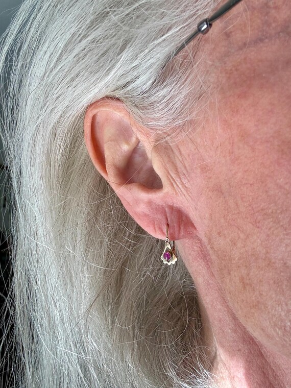 Delicate & TINY Handmade RUBY and 18K Gold Victor… - image 12