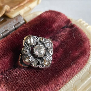 Stunning ANTIQUE *GEORGIAN* 14k Gold / Silver Rose Cut Diamond Ring from Austria