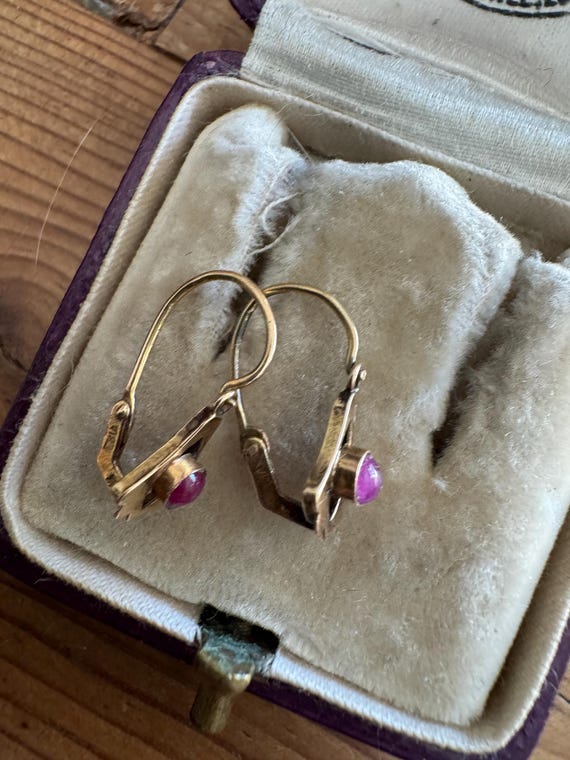 Delicate & TINY Handmade RUBY and 18K Gold Victor… - image 5