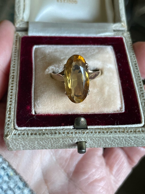 9K Gold Vintage High Domed Unique Filigree CITRINE