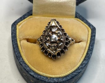 RARE! 19th Century GEORGIAN Rose Gold Diamond ring - UNIQUE!