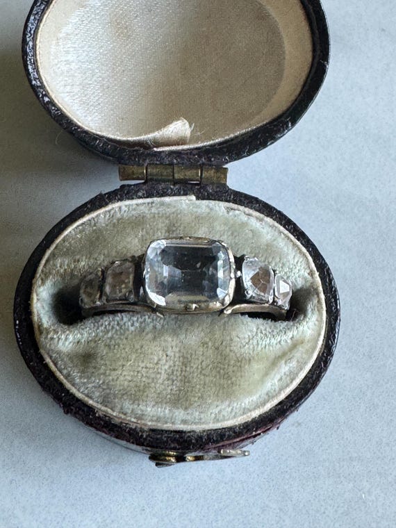 1700's GEORGIAN 5 stone Stuart Rock Crystal, Diam… - image 1