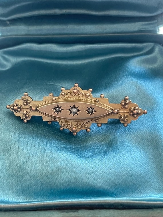 R*A*R*E* Victorian 9k Diamond ~ PHOTO~ LOCKET Pin… - image 1