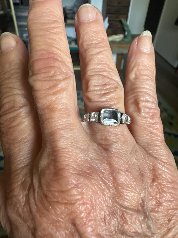 1700's GEORGIAN 5 stone Stuart Rock Crystal, Diam… - image 10