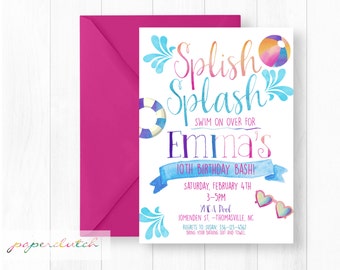 pool party invite etsy