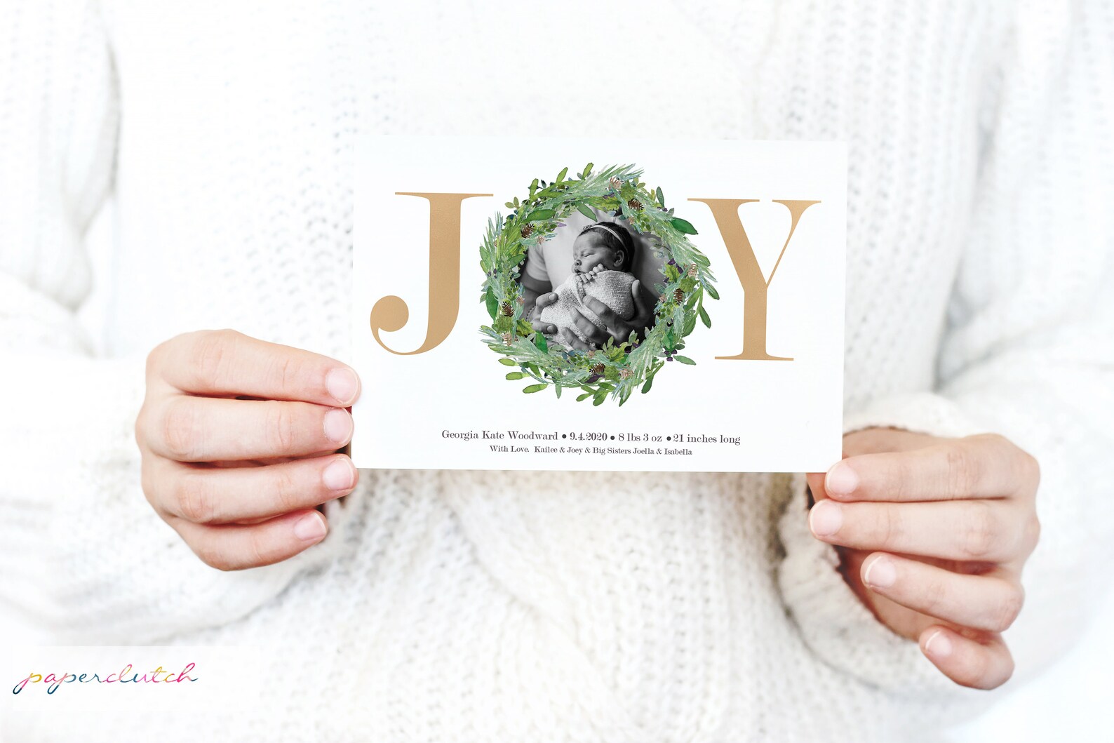 Christmas Birth Announcement Card New Baby Christmas Card | Etsy