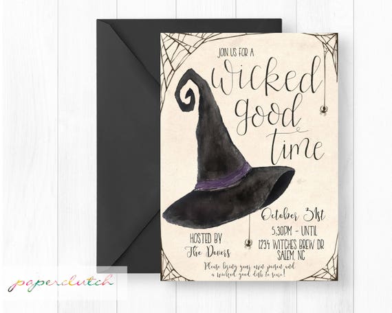 Invitation A La Fete Dhalloween Des Sorcieres Sorcieres Tea Etsy Invitation A La Fete Dhalloween Des Sorcieres Sorcieres Tea Etsy