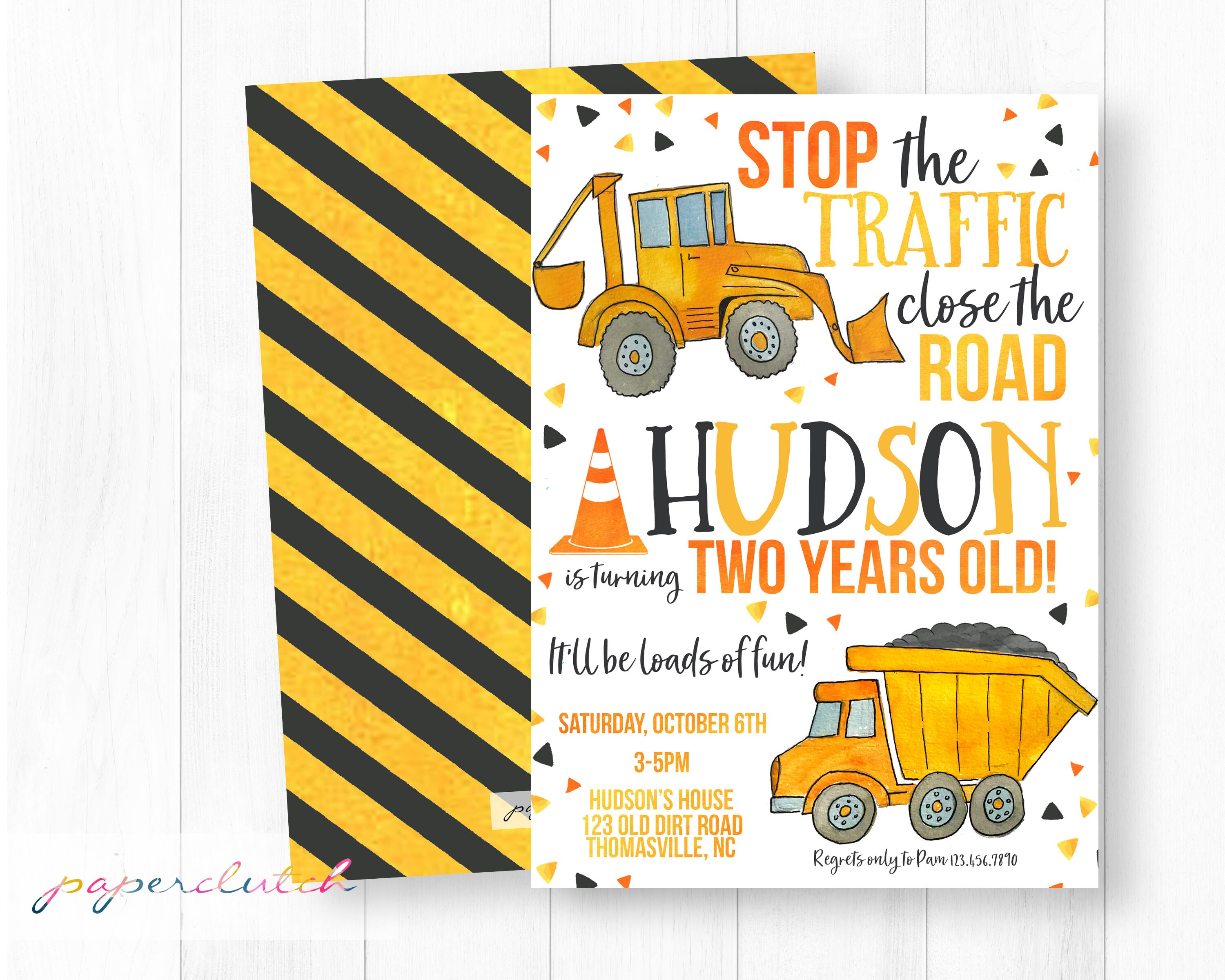 Construction Birthday Invitation Construction Party Invite | Etsy