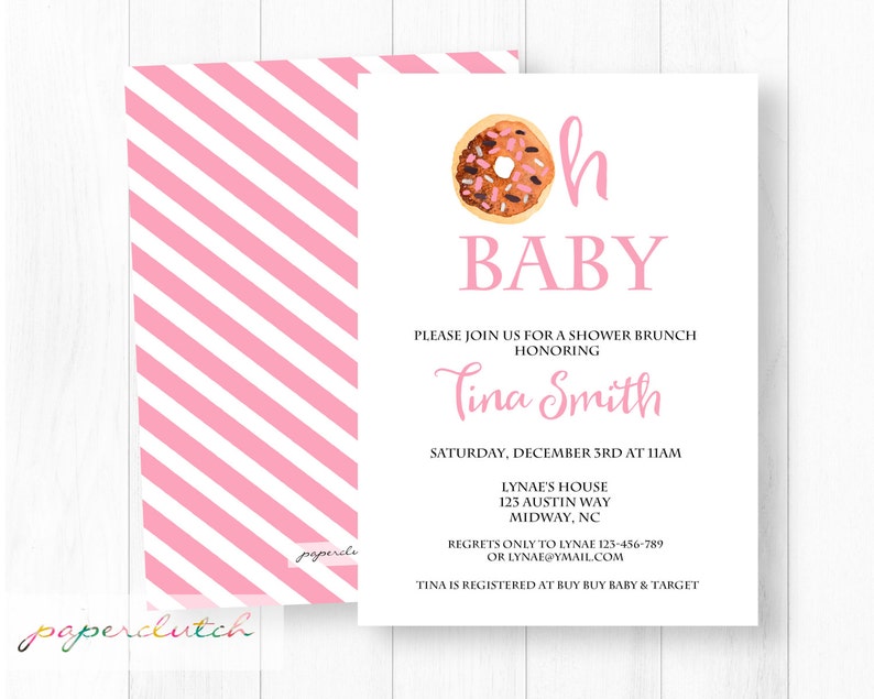 Donut Baby Shower Invitation Oh Baby Doughnut Invite Baby Etsy Donut Baby Shower Invitation Oh Baby Doughnut Invite Baby Etsy