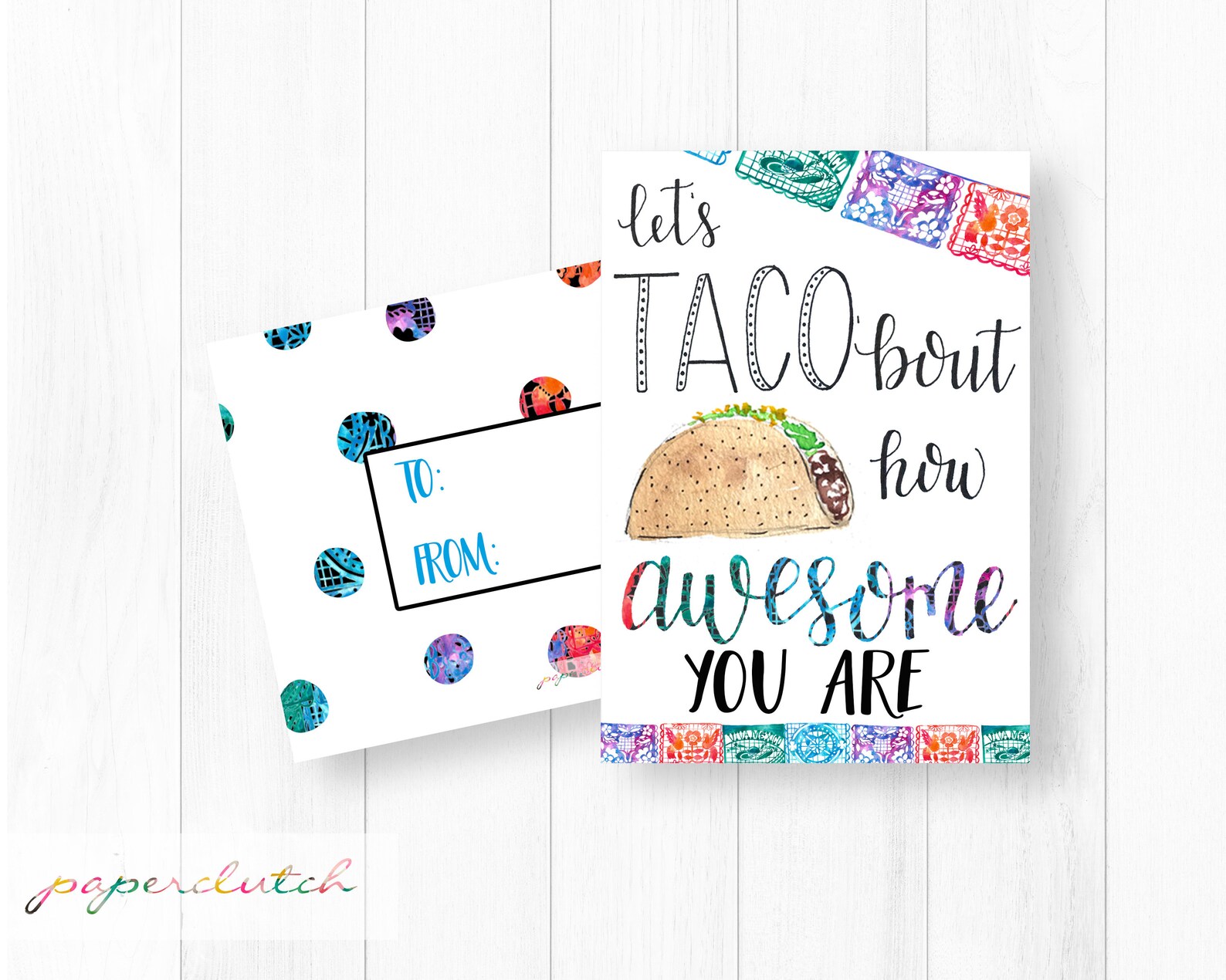 Printable Teacher Appreciation Gift Tag Let Taco about how Etsy