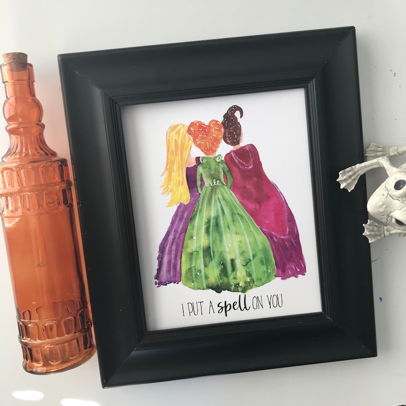 Hocus Pocus Decor Watercolor Sanderson Sisters Painting Etsy