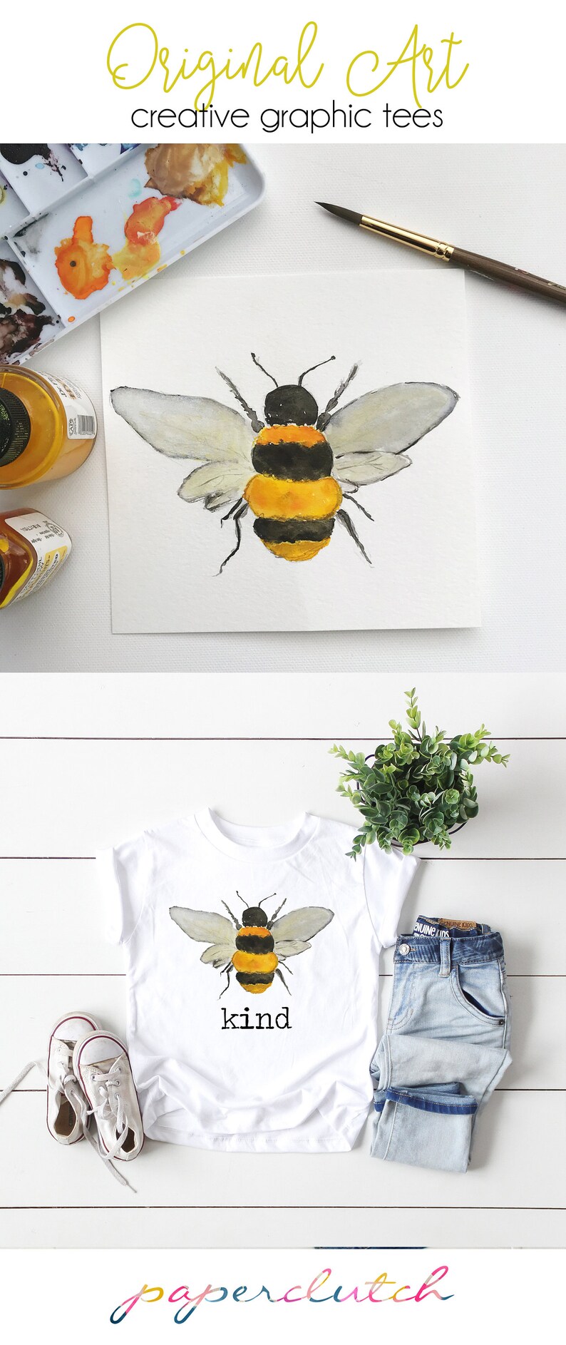 Bee Kind Shirt Motivational Tshirt Kids graphic tee Kindness Shirt In a world where you can be anything paperclutch Kids Be Kind tShirt