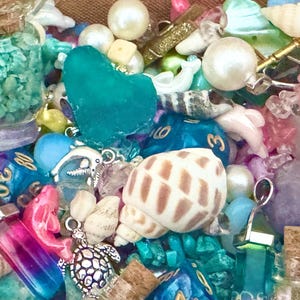 Magical Mermaid Trinket Confetti Mix, Summer crystal scoop, Ocean Energy, Siren, Sea Witch, Gift, Crowcore, Seashells,Beach crow,mermaidcore